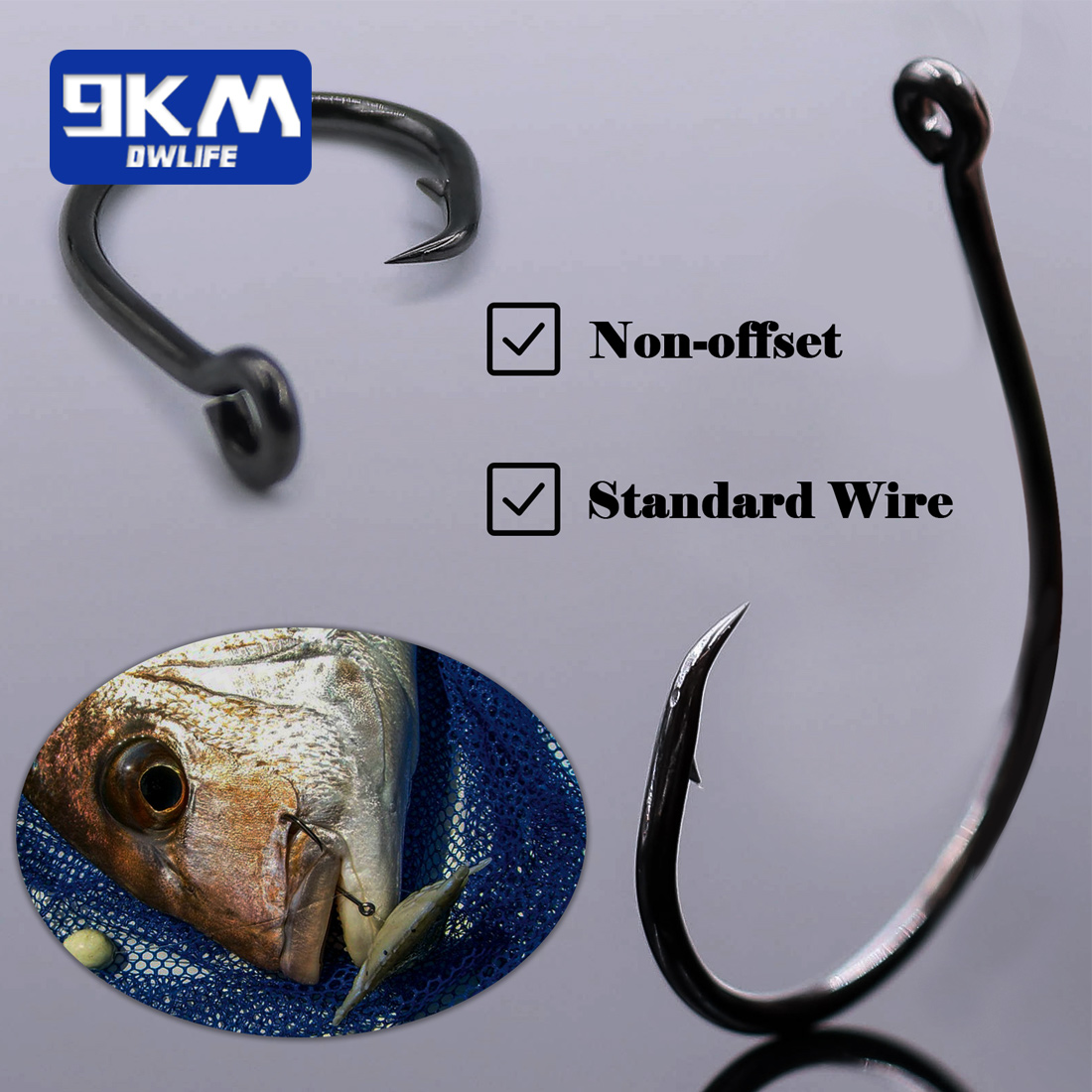 9KM 25-50Pcs Inline Wide Gap C - Fishing Hook Barbless recension och pris
