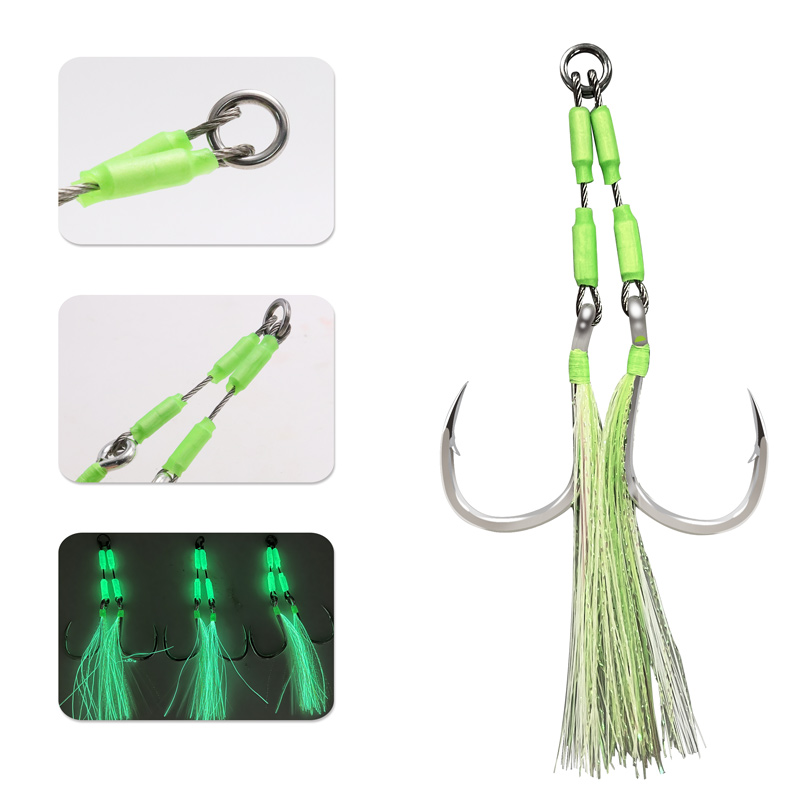 ZYZHE 1/3/5pcs Jig Assist Hook - Fishing Hook Barbless recension och pris