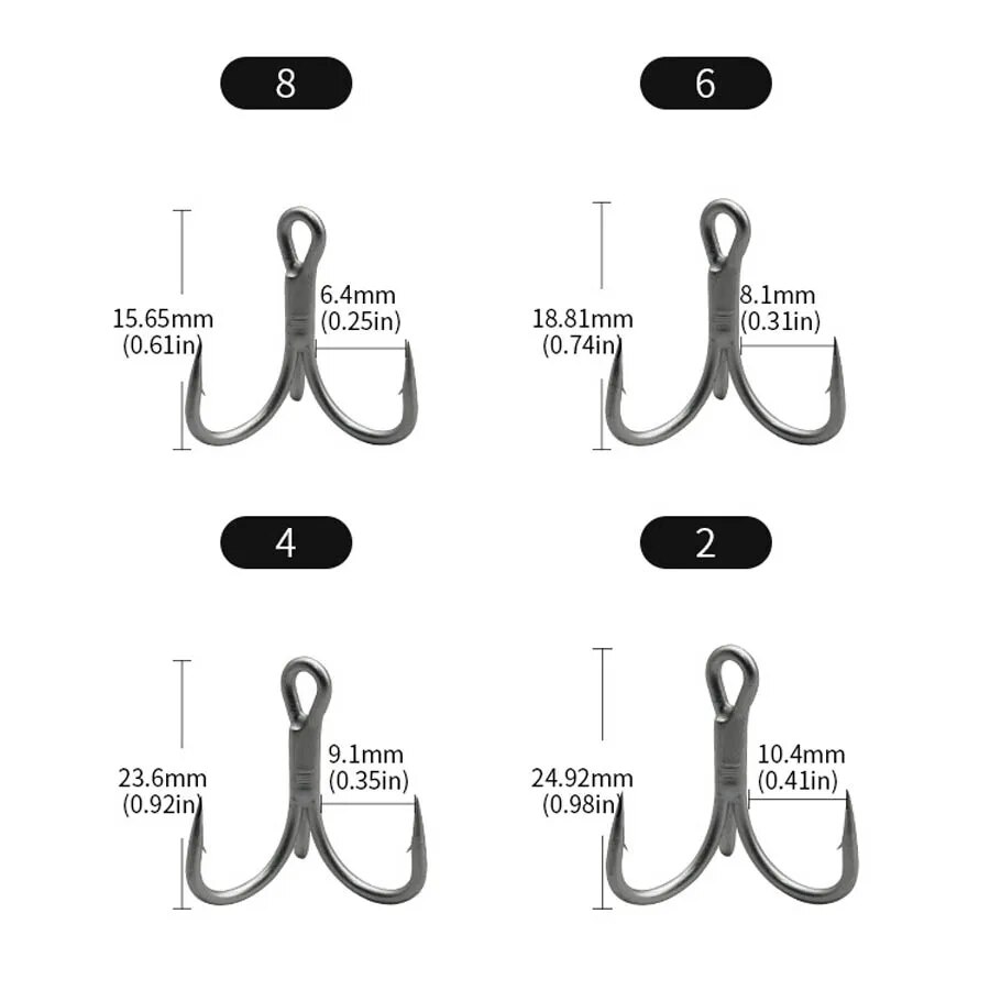 Fishing Treble Hooks High Carb - Fishing Hook Barbless recension och pris