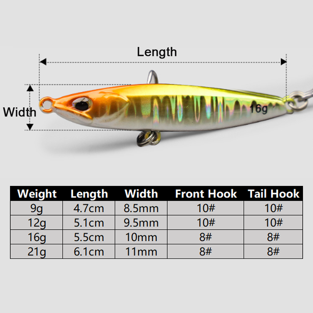 Jig Fishing Lures Metal Jiggin - Fishing Hook Treble recension och pris