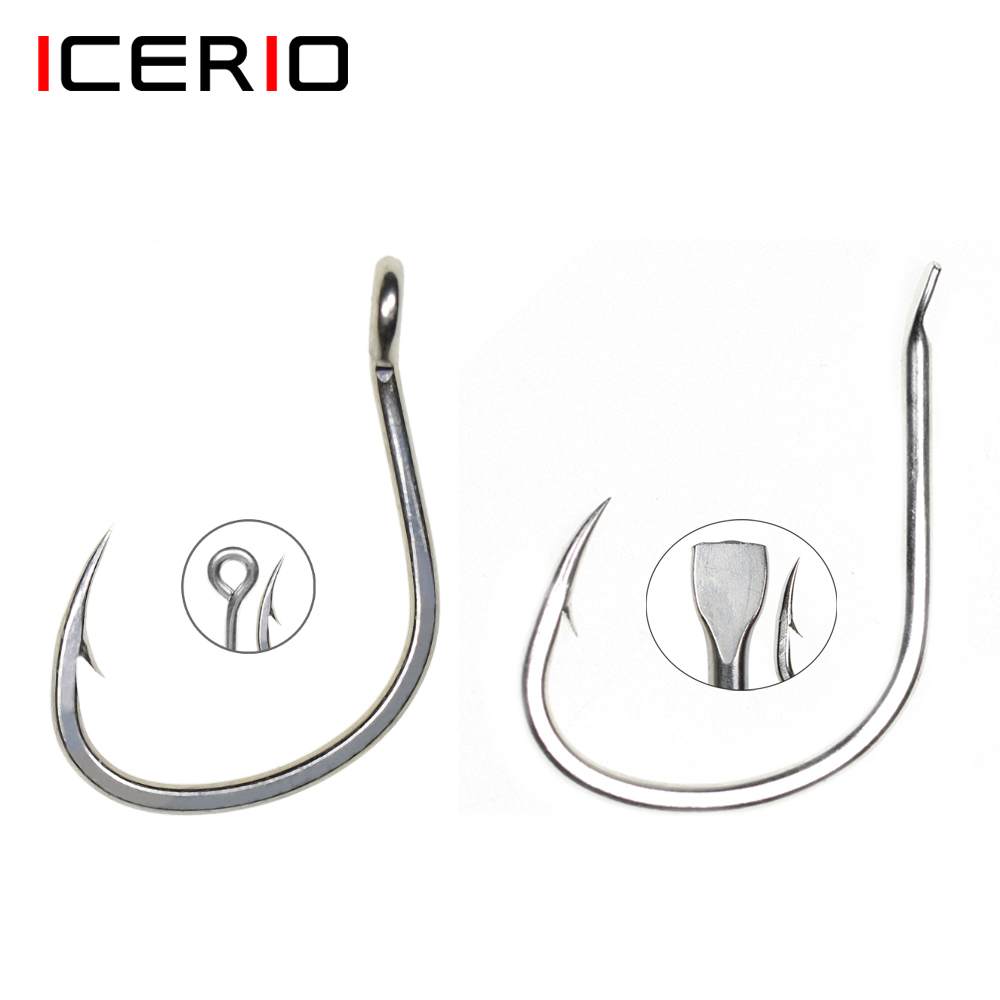 ICERIO 10PCS Matte Tin Coating - Fishing Hook Offset recension och pris