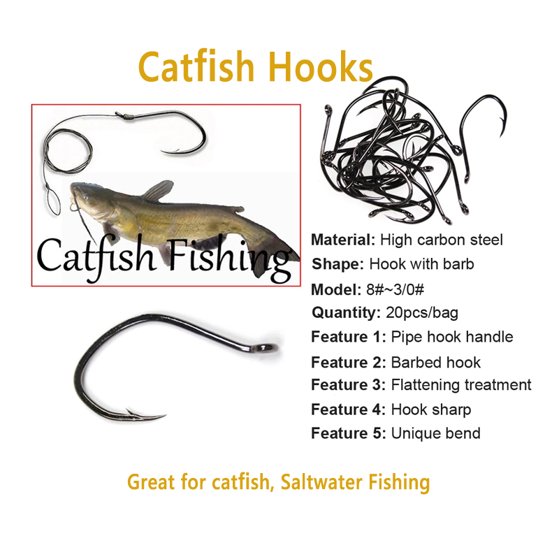 Wifreo 20pcs V Shape Catfish H - Fishing Hook Offset recension och pris