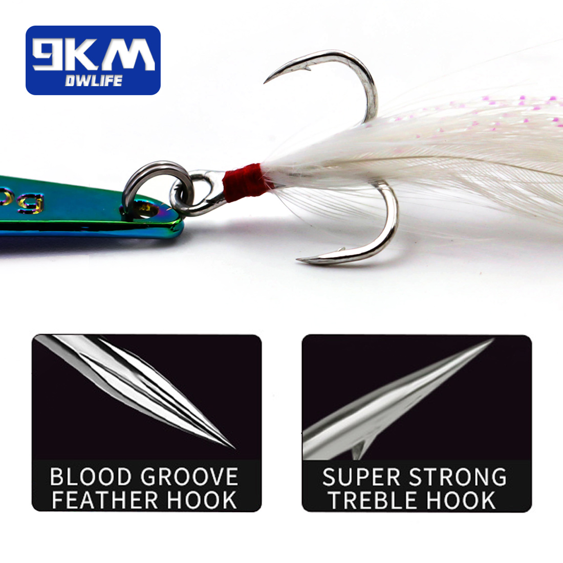 9KM 1PCS Metal Blade Fishing L - Fishing Hook Treble recension och pris