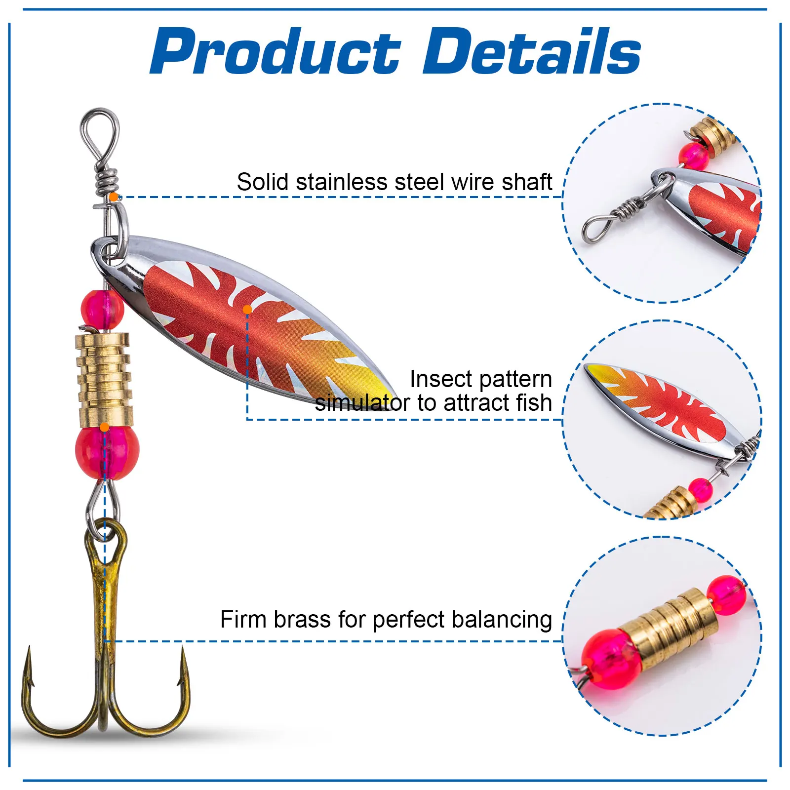 Goture 16pcs/box Spinner Spoon - Fishing Hook Size recension och pris
