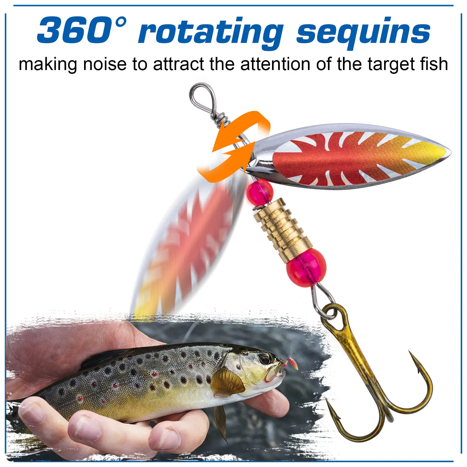 Goture 16pcs/box Spinner Spoon - Fishing Hook Size recension och pris