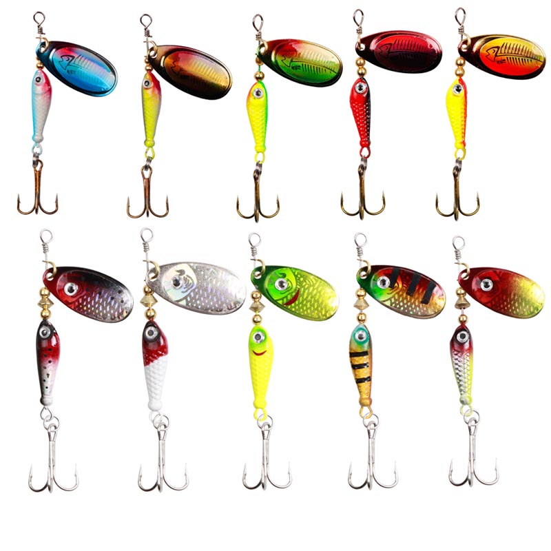 10pcs/Set Spinner Lures 9.1g 7 - Fishing Hook Treble recension och pris