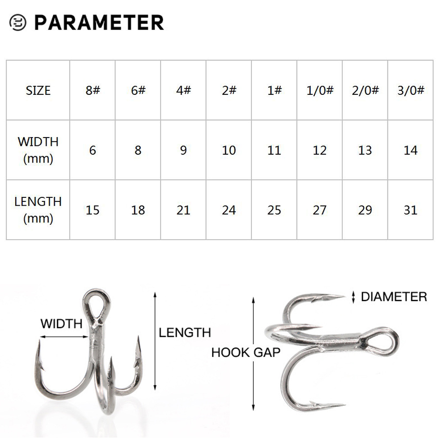 6X Fishing Treble Hook 10Pcs T - Fishing Hook Barbless recension och pris
