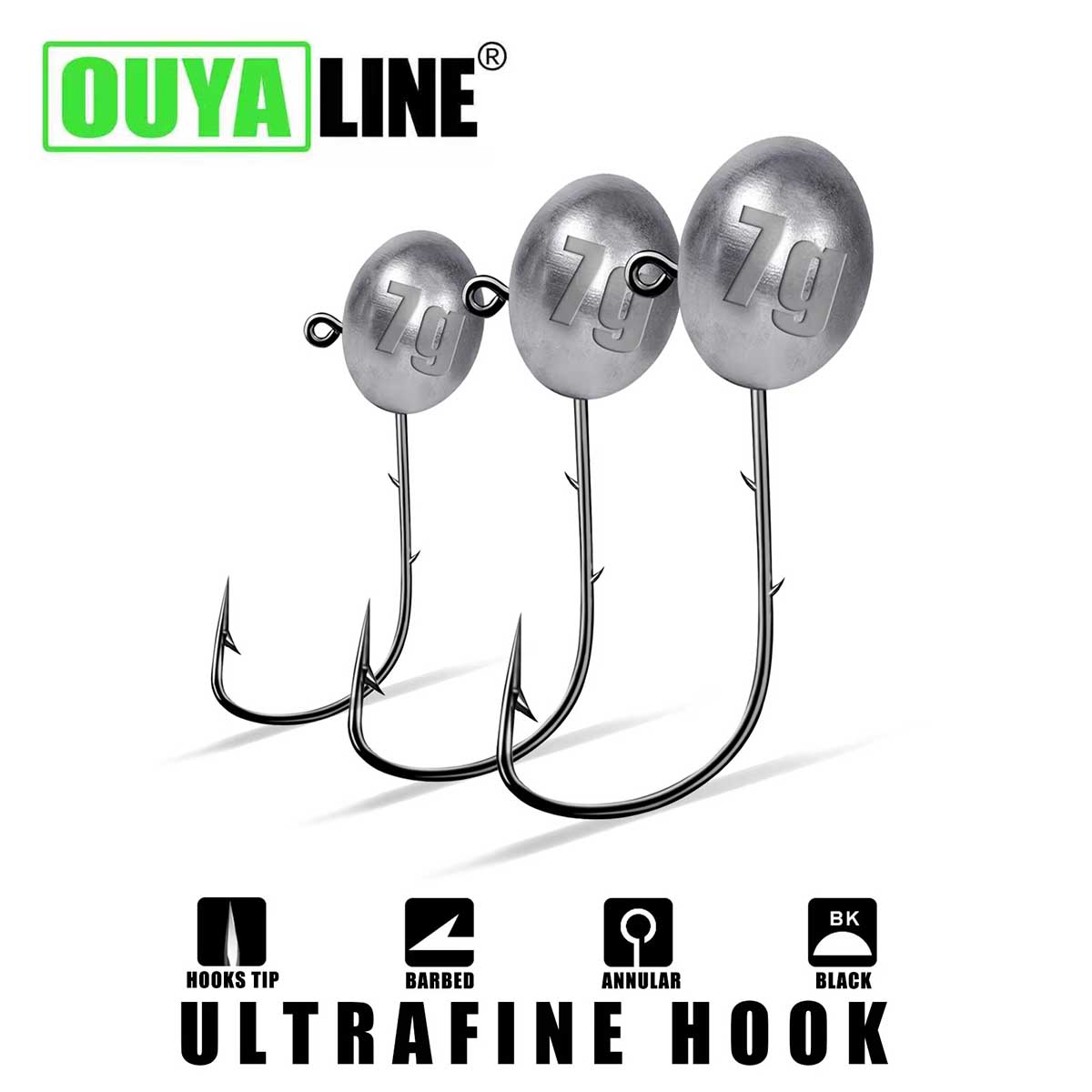 Jig Head Hook 1X Rockfish Ajin - Fishing Hook Offset recension och pris