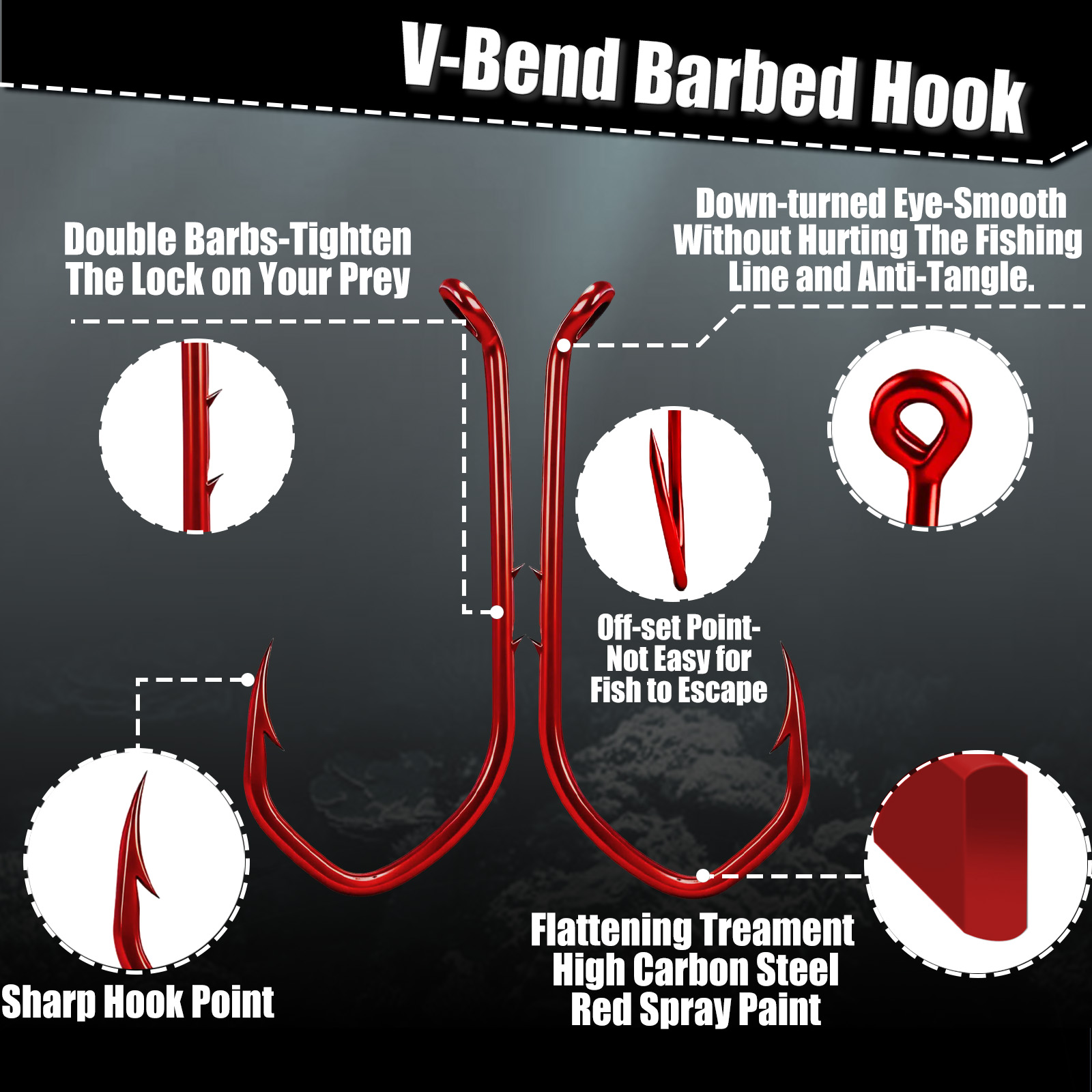 9KM Baitholder Hook 50-100pcs  - Fishing Hook Offset recension och pris