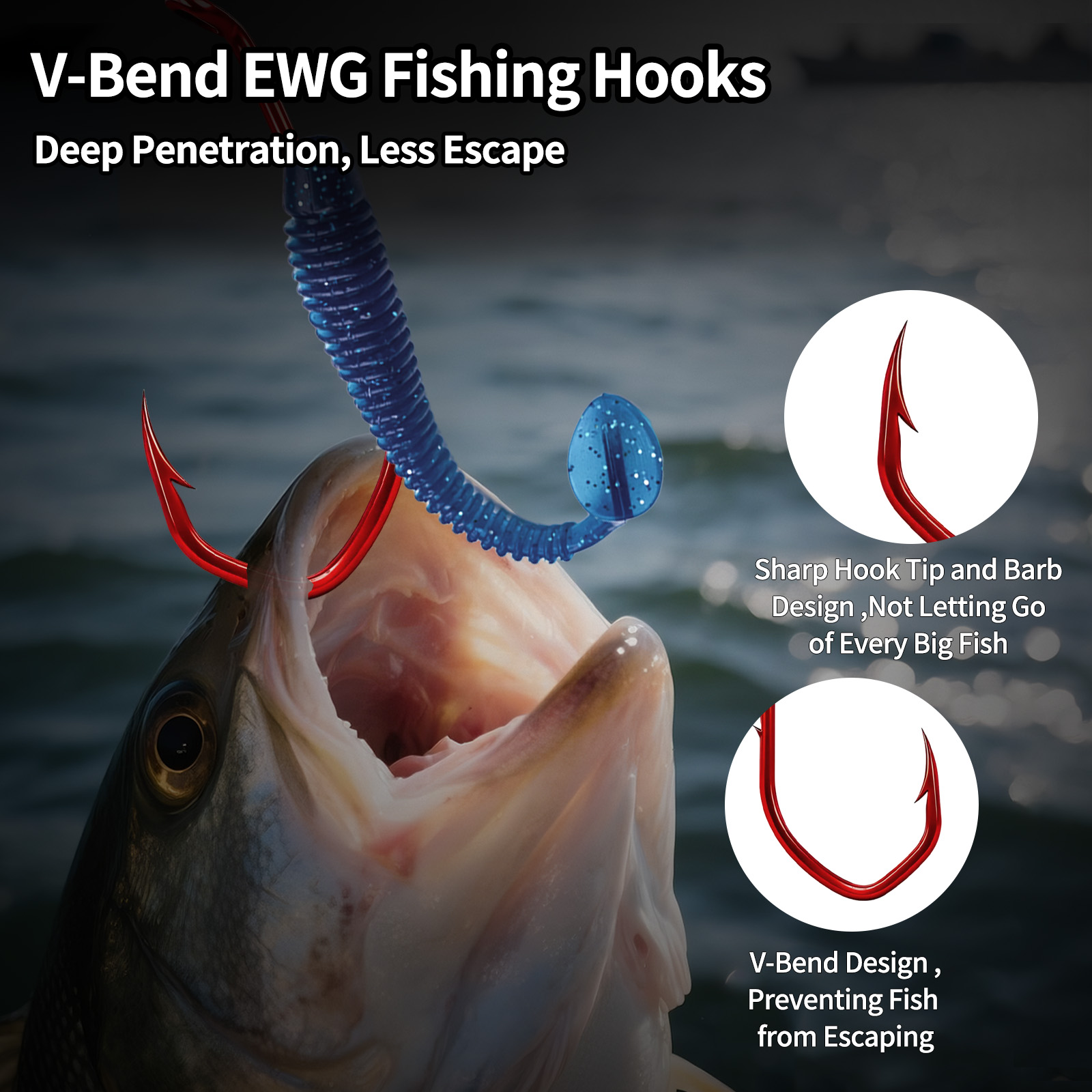 9KM Baitholder Hook 50-100pcs  - Fishing Hook Offset recension och pris