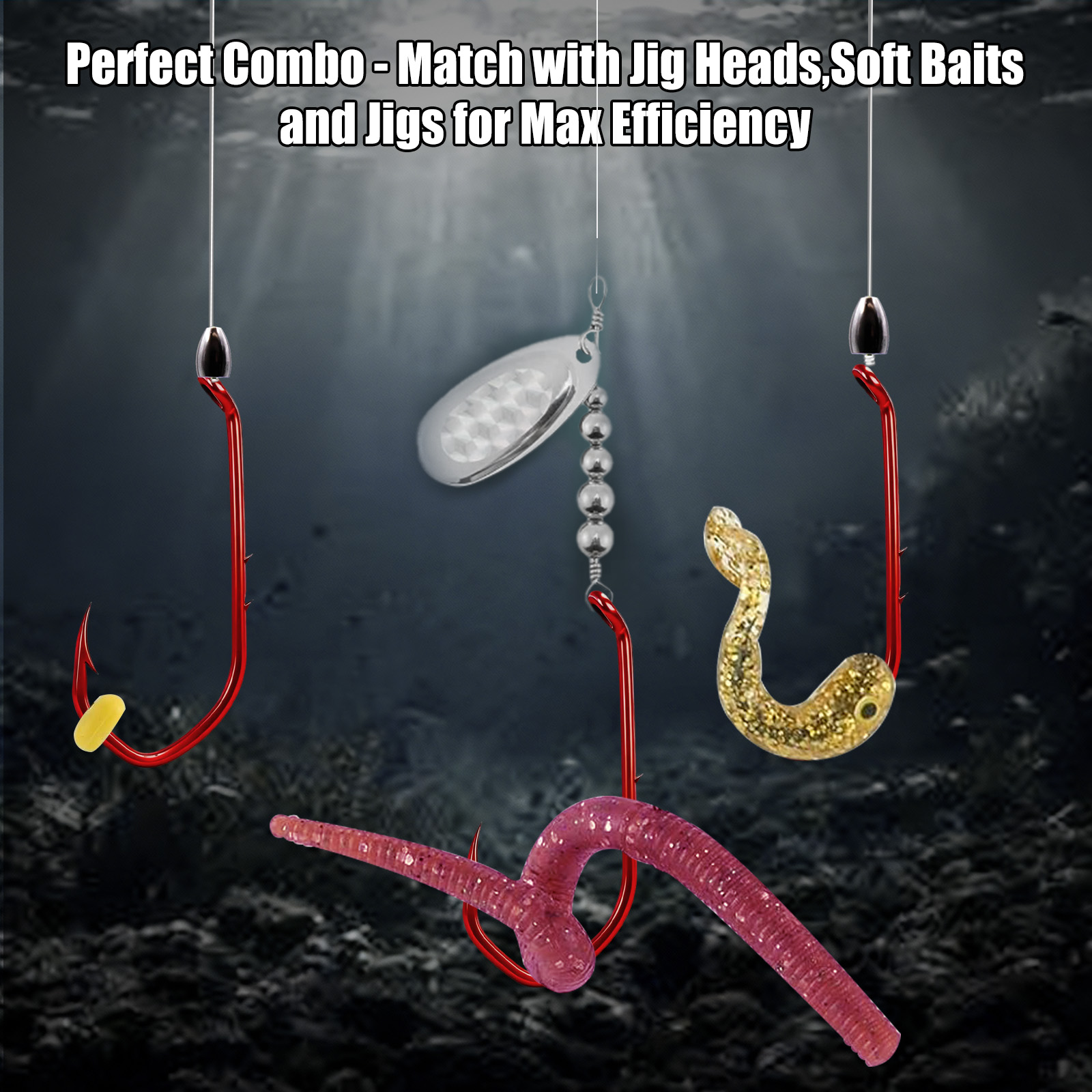 9KM Baitholder Hook 50-100pcs  - Fishing Hook Offset recension och pris