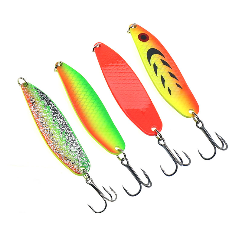 Fishing Lure Metal Spoons Hard - Fishing Hook Treble recension och pris