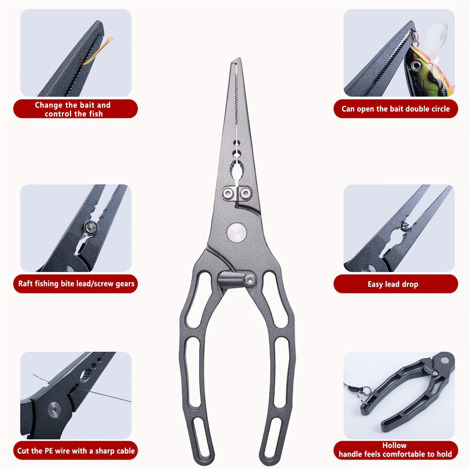 Fishing Pliers and Fish Grippe - Fishing Hook Sharpener recension och pris